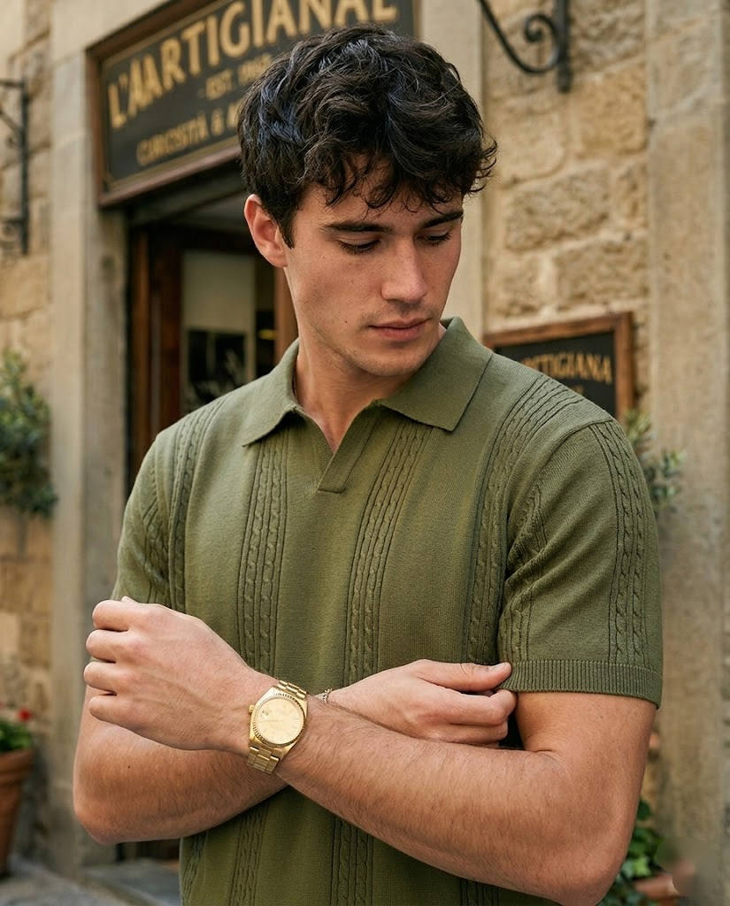 The Amalfi Panel Knit Polo