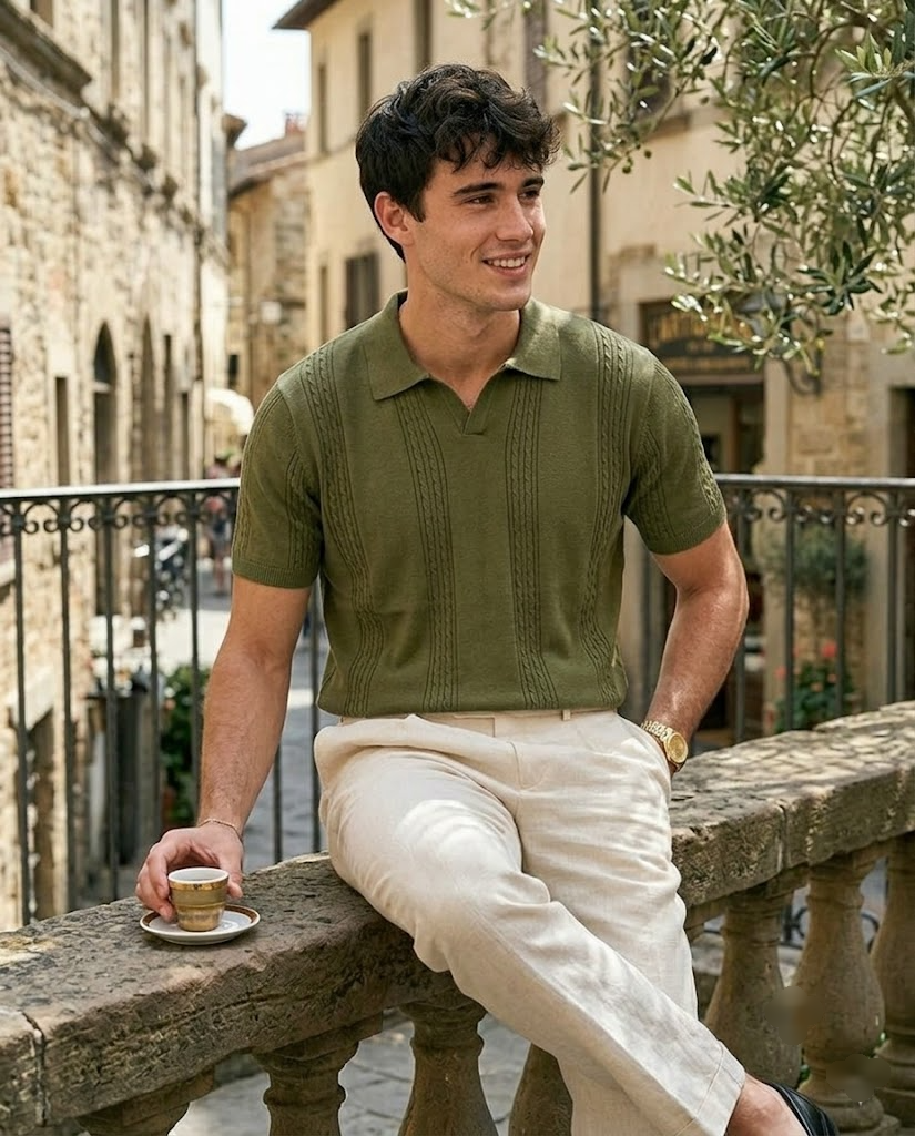The Amalfi Panel Knit Polo