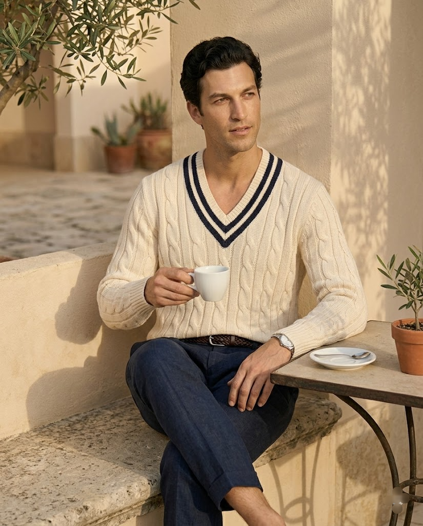 The Heritage Cable V-Neck